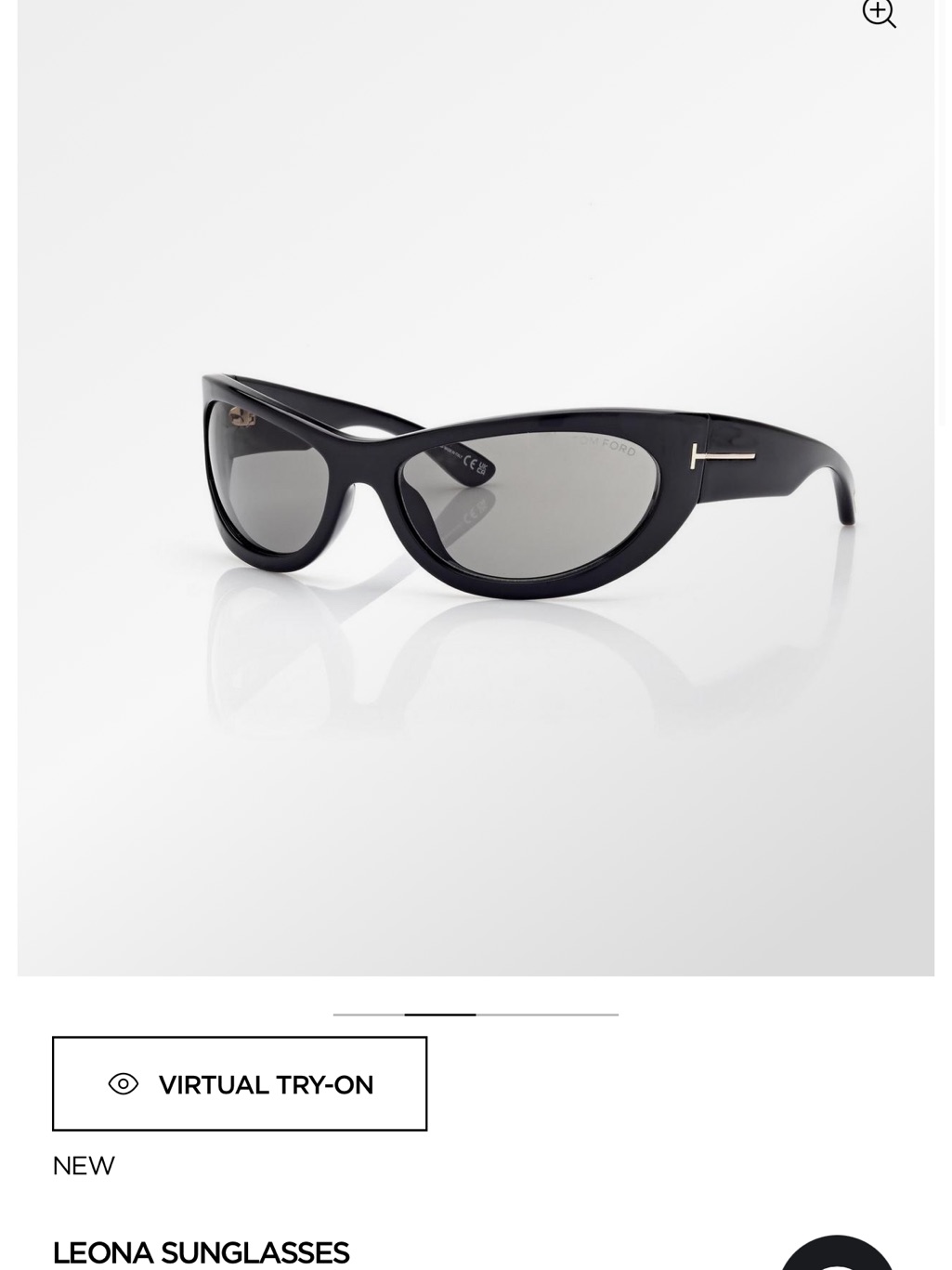 Tom Ford Black Cat-Eye Sunglasses With Gray Lenses